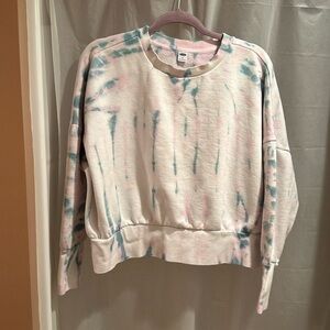 Old Navy Tie Dyed Crew Neck Cropped Sweatshirt Size XL
